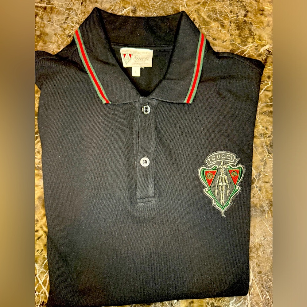 COPY - Authentic Gucci men’s long sleeve polo shirt, slim fit size large